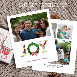 Budget 4 Foto Collage Familie Weihnachtsgrüße Flyer