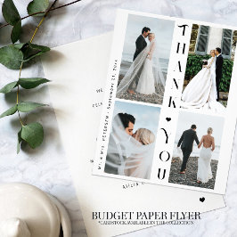 Budget 4 Foto Collage Hochzeit danke Flyer