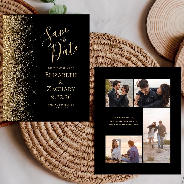 Budget 4 Foto Gold Glitzer Save the Date (Von Creator hochgeladen)
