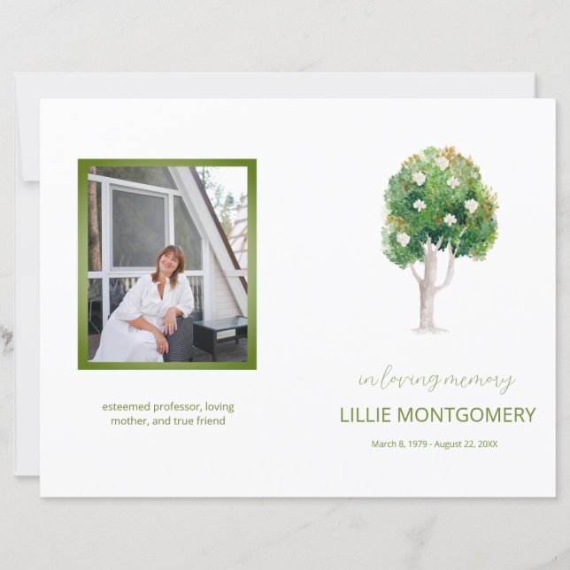 Budget 4-seitiges Magnolia-Tree-Bestattungsprogram (Vorderseite)