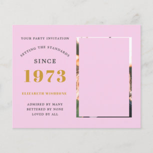 Budget 50. Geburtstag Einladung 1973 Name Foto Flyer