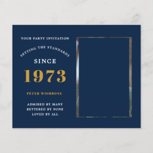 Budget 50. Geburtstag Einladung 1973 Name Foto Flyer