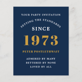 Budget 50. Geburtstag Einladung Black Gold 1973 Flyer