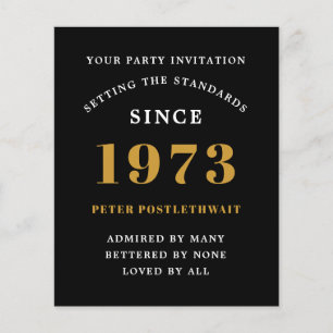 Budget 50. Geburtstag Einladung Black Gold 1973 Flyer