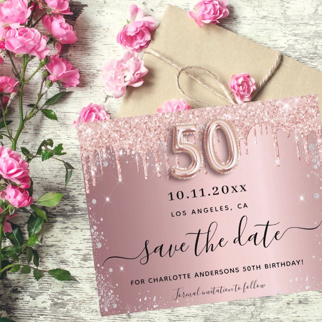 Budget 50. Geburtstag Schwarz Silber Save the Date (Von Creator hochgeladen)