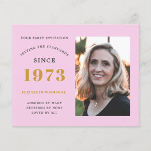 Budget 50. Geburtstagseinladung 1973 Name Foto Flyer