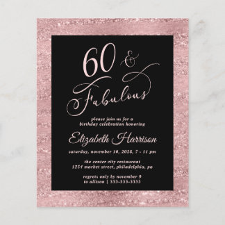 Budget 50. Geburtstagsparty Elegante Rose Gold Flyer