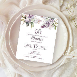 BUDGET 50. Geburtstagsparty Lila Lilac Floral