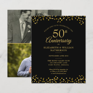 Budget 50. Jubiläums-Gold 2 Foto-Einladung