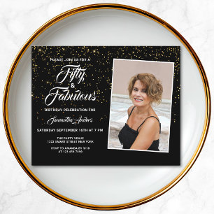 Budget 50 und Fabulous Gold Glitter Einladung