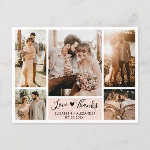 Budget 5 Foto Collage Wedding Danke Postcard Postkarte
