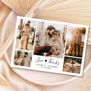 Budget 5 Foto Collage Wedding Danke Postcard Postkarte