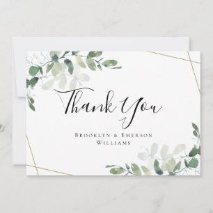 BUDGET 5x7 Eukalyptus-Hochzeit Danke Mitteilungskarte