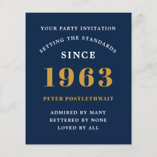 Budget 60. Geburtstag Einladung Black Gold 1963 Flyer