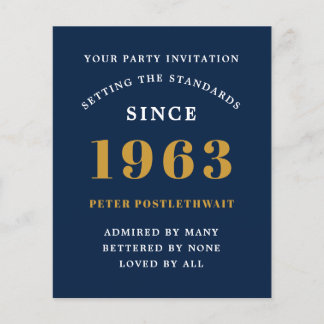 Budget 60. Geburtstag Einladung Black Gold 1963 Flyer