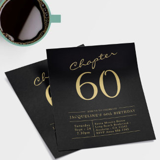 Budget 60. Geburtstag Einladung Black Gold Flyer