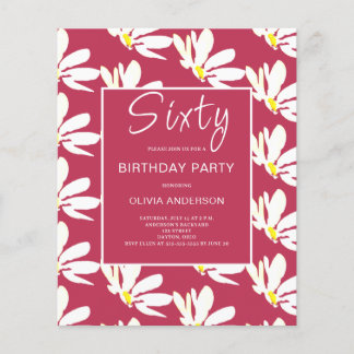 Budget 60. Geburtstag Weißer Blumenladen Flyer