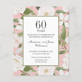 Budget 60 Jahre Jubiläum Weiße Blume rosa