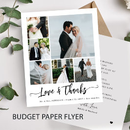 Budget 6 Foto Collage Liebe und dank Hochzeit Flyer
