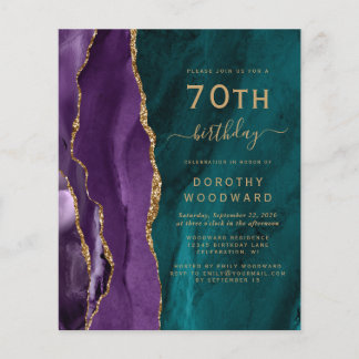 Budget 70. Geburtstag Lila Gold Aquamarin Agate Ei