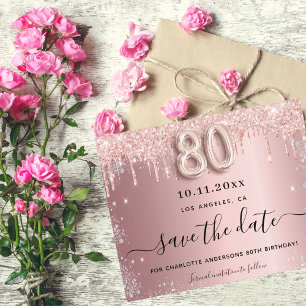 Budget 80. Geburtstag Schwarz Silber Save the Date
