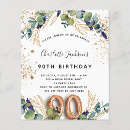 Budget 90. Geburtstag Eukalyptus Grünpflanzen Glit