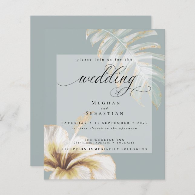 Budget aber schöner Hochzeitsgoldgelber Hibiskus (Vorne/Hinten)