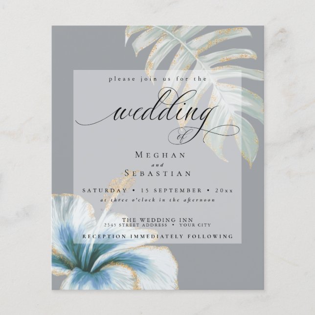 Budget aber schöner Wedding Dusty Blue Hibiskus (Vorderseite)