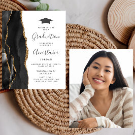 Budget Abschluss 2025 Black Agate Foto Einladung