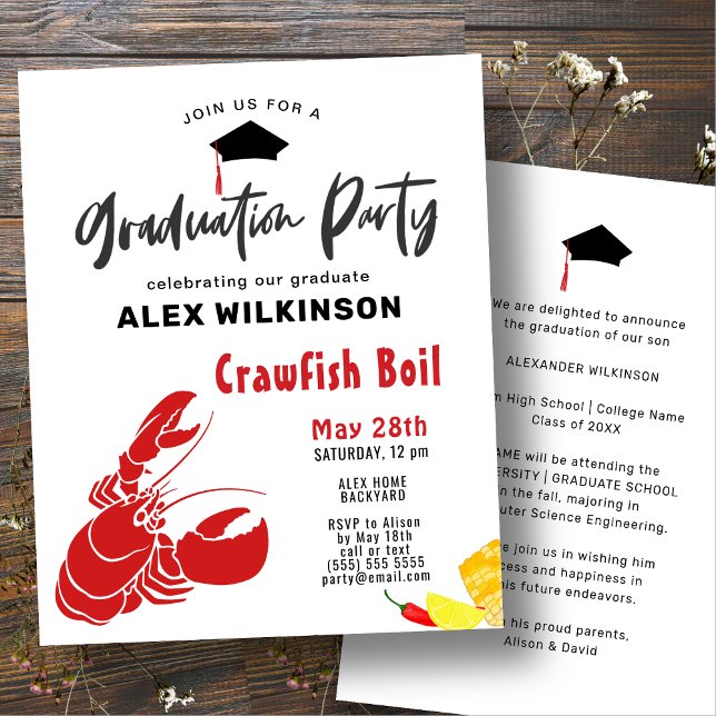BUDGET Abschluss Crawfish Boil Party Einladung Flyer (Von Creator hochgeladen)