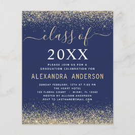 Budget Abschluss Foto Gold Navy Blue Class 2023 Flyer