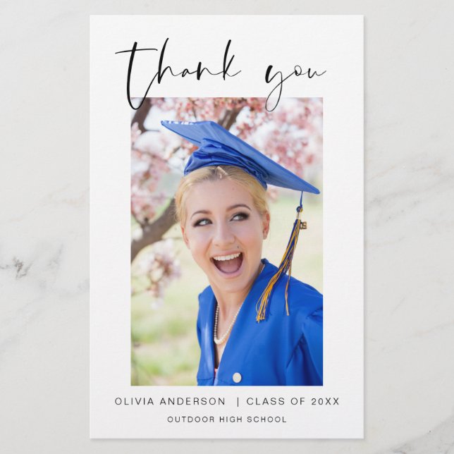 Budget Abschluss Foto Minimalistisch Danke Karten (Vorderseite)