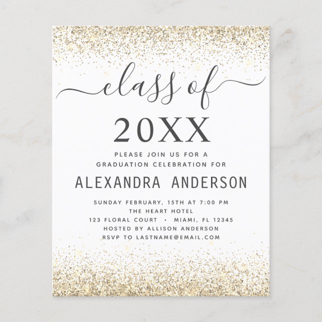 Budget Abschluss Foto White Gold Klasse 2023 Flyer (Vorne)