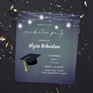 Budget Abschluss Hat Chalkboard Party Blue Grau