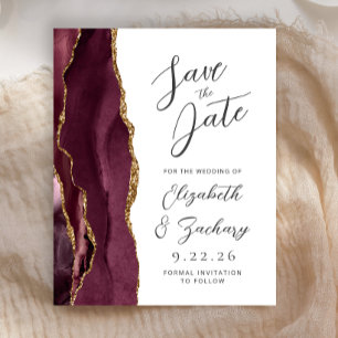 Budget Achat Burgund Gold Schrift Save the Date