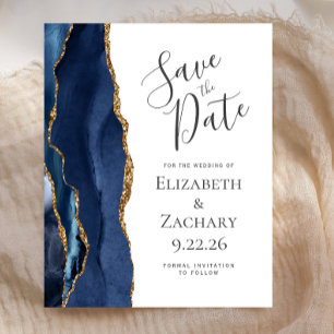 Budget Achat Navy Blau Hochzeit Save the Date