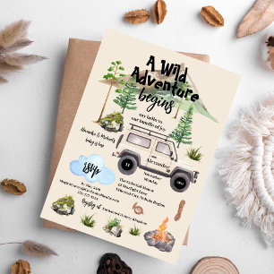 Budget Adventure Baby Dusche WasserfarbCamper Flyer