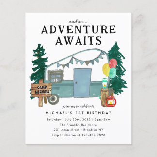 Budget Adventure erwartet Car Trees Camping Geburt