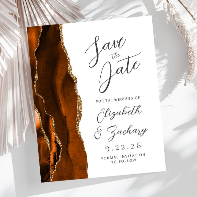 Budget Agate Burnt Orang Gold Save the Date (Von Creator hochgeladen)