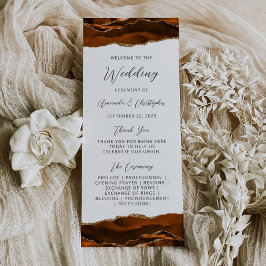 Budget Agate Burnt Orange Wedding Programm