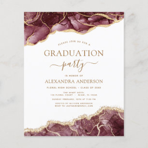 Budget Agate Graduation 2022 Burgundy Gold Flyer