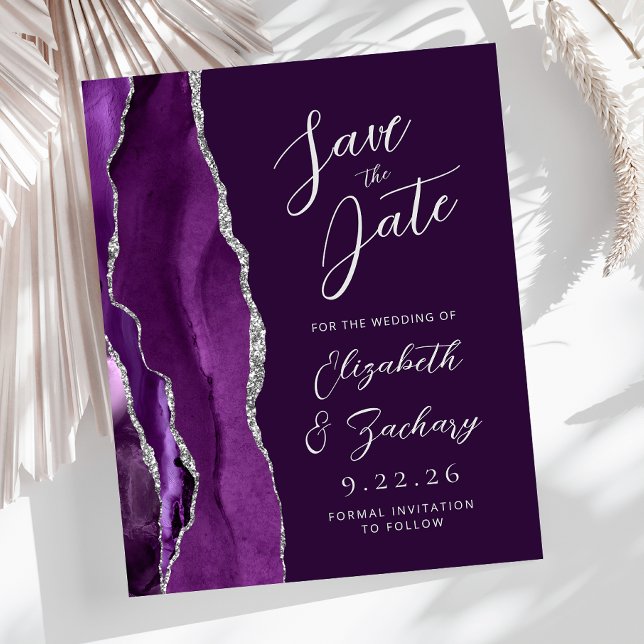 Budget Agate Lila Silver Plum Save the Date (Von Creator hochgeladen)