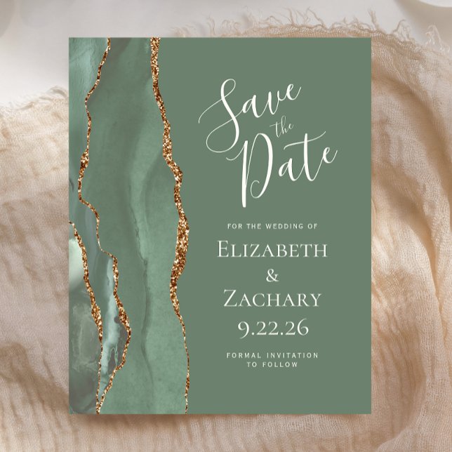 Budget Agate Sage Green Gold Hochzeit (Von Creator hochgeladen)