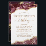 Budget Agate Sweet 16 Burgundy Gold<br><div class="desc">Budget Agate Geode Burgundy und Gold Foil Birthday Party Einladungen - beinhaltet moderne und elegante Drehbücher für die besondere 16 . Geburtstag (16. Geburtstagsfeier).</div>