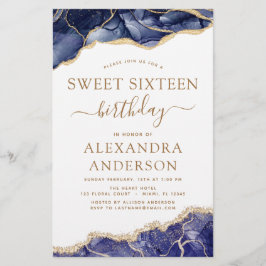 Budget Agate Sweet 16 Navy Blue Gold