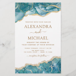 Budget Agate Turquoise Aquamarin Gold Hochzeit