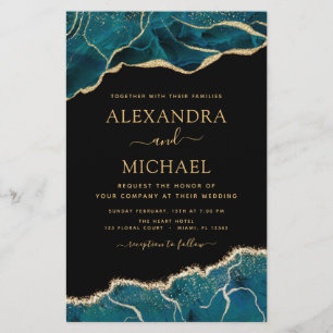 Budget Agate Turquoise Aquamarin Gold Hochzeit