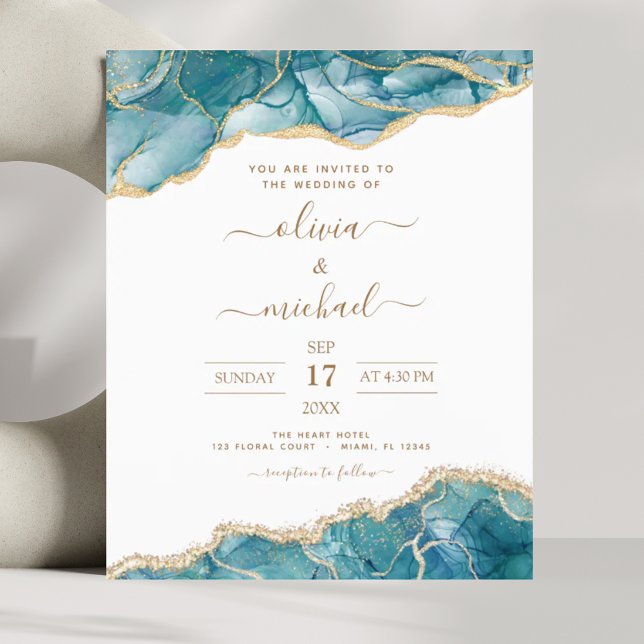 Budget Agate Turquoise Aquamarin Gold Hochzeit (Von Creator hochgeladen)