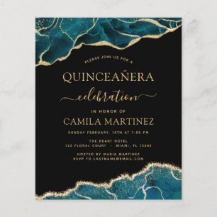 Budget Agate Turquoise Quinceañera Aquamarin Gold Flyer