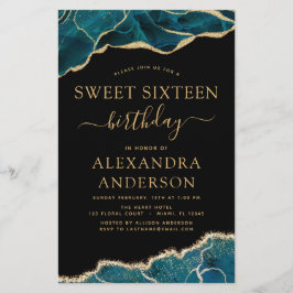 Budget Agate Turquoise Sweet 16 Aquamarin Gold